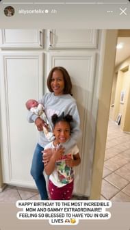 Allyson Felix celebrates her mother Marlean Felix's birthday; Instagram - @allysonfelix